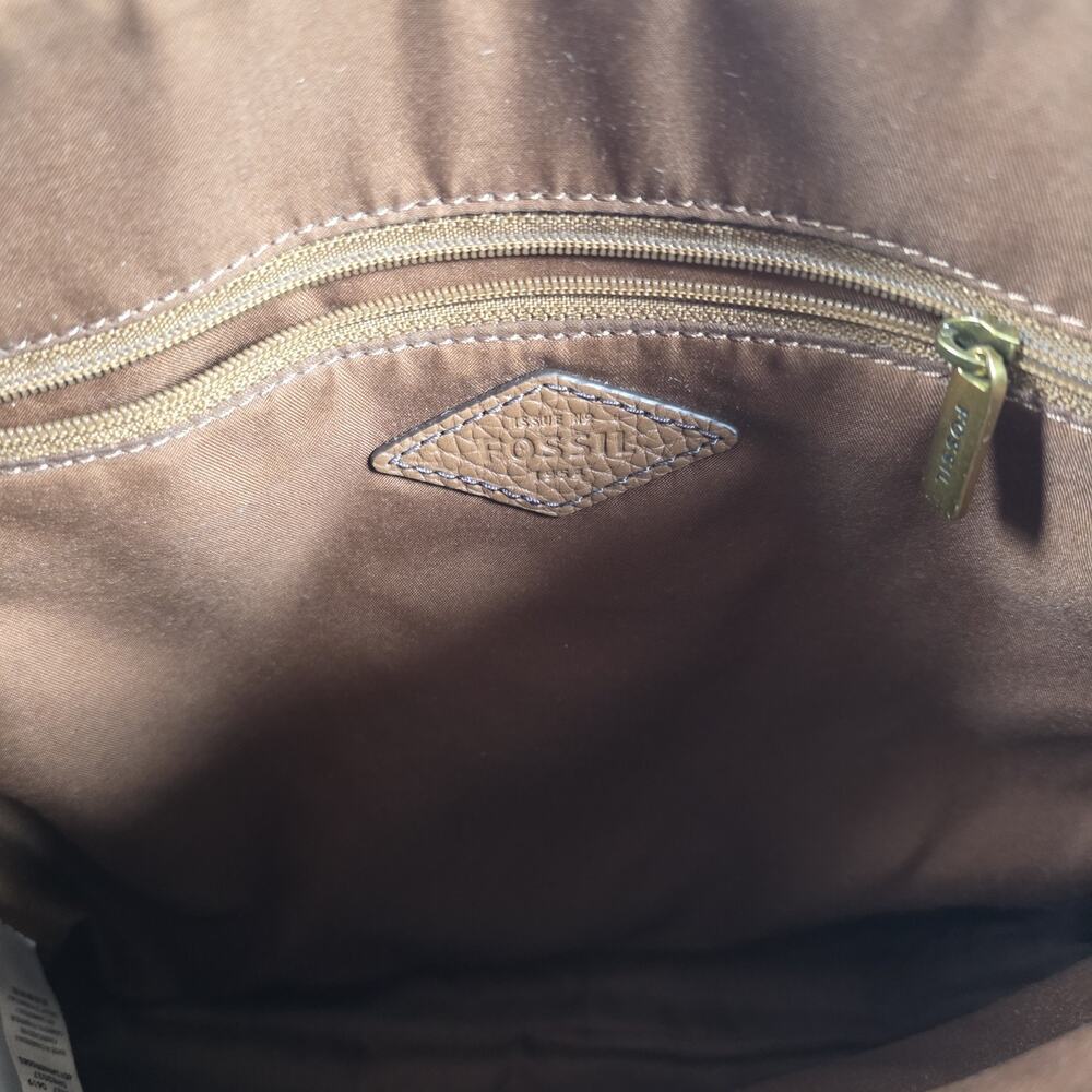 Fossil Gemma Brown Pebbled Leather Crossbody Purse Shoulder Bag Adjustable - Picture 5 of 15